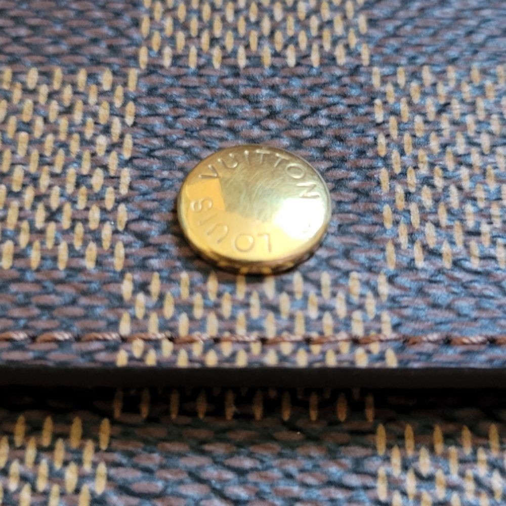 LOUIS VUITTON Porte Monnaie Plat Damier Coin Case Ebene Damier Canvas - Picture 4 of 9